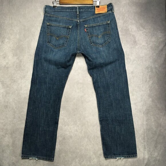 Levis Mens 501 Original Fit Blue Jeans size 36x30 Button Fly Cotton Denim - Picture 3 of 13